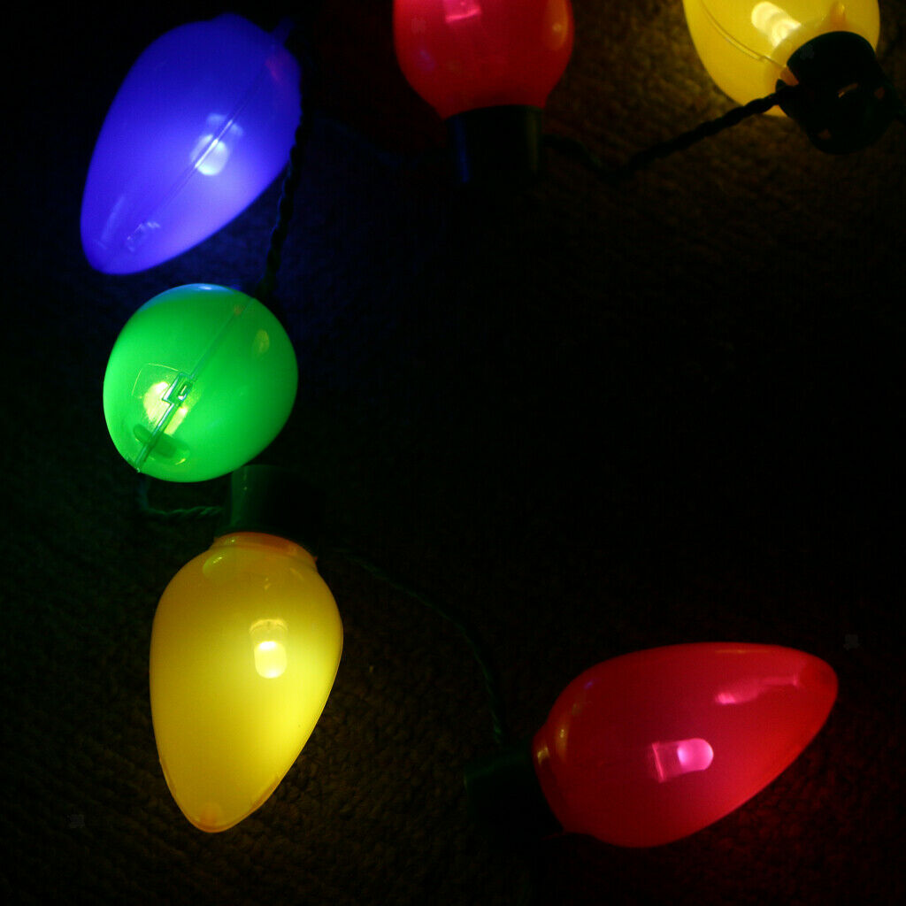 LED Light Up Christmas Bulb Necklace Party Favors 36cm-9 LED Bulbs