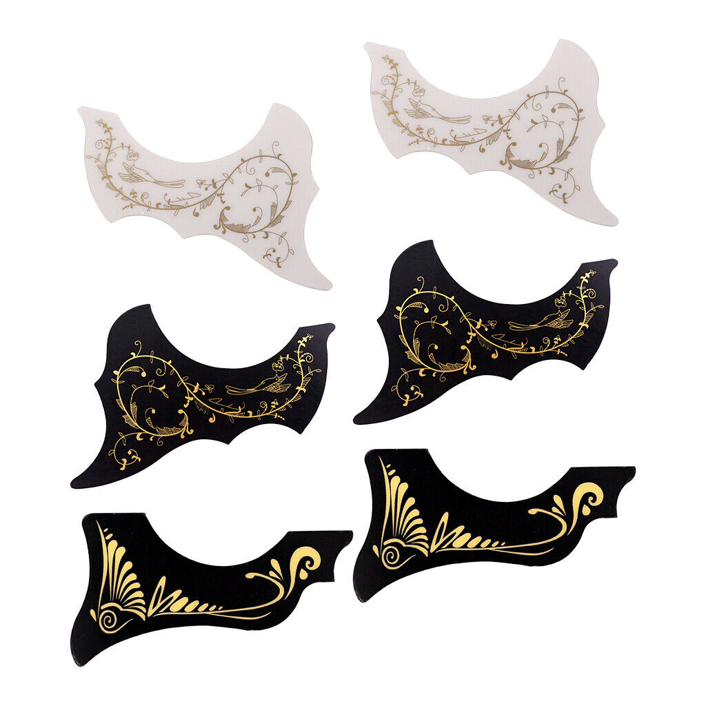 6x Guitar Pickguard Plate for 40/41in Acoustic Guitar Parts Black/White
