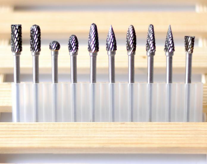 10 Pcs 3mm Shank Solid Carbide Bur Burr Double Cut Set suits for Dremel  [M_M_S]