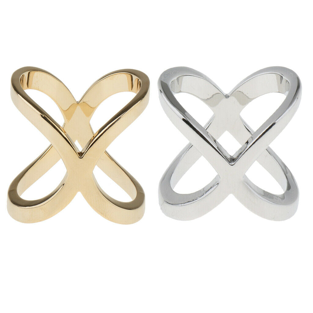 Unique Silk Chiffon Scarf Clips Rings Hoop Cross Shape Holder Jewelry 2Pcs