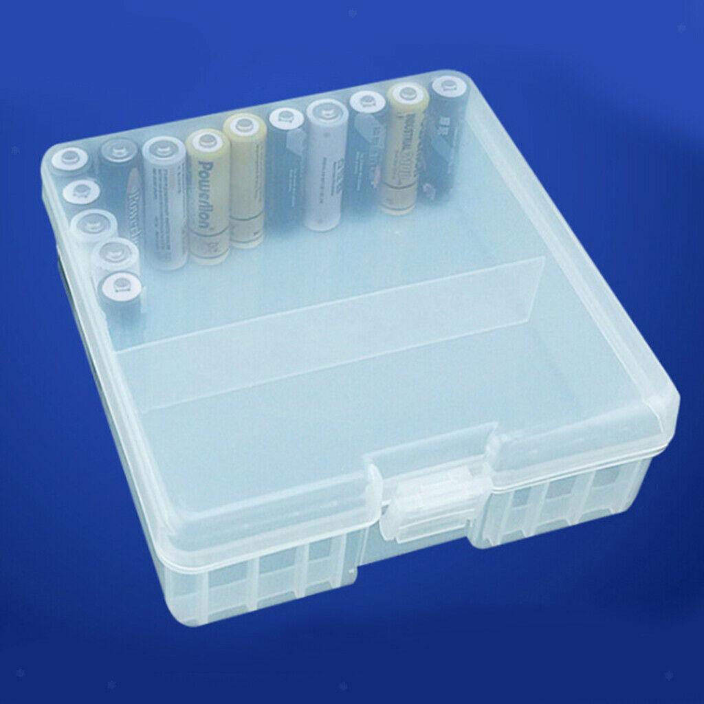 100 x AA Battery Clear Storage Case Holder Rechargeable Batteries Travel