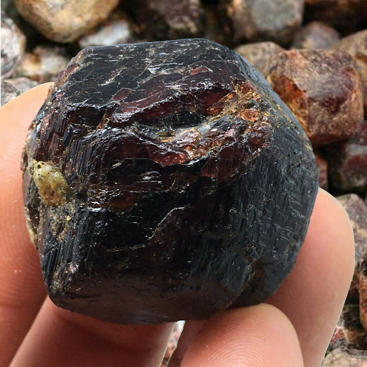 Natural Quartz Crystal Raw Rough Red Garnet Stone Specimens Reiki Healing Rock