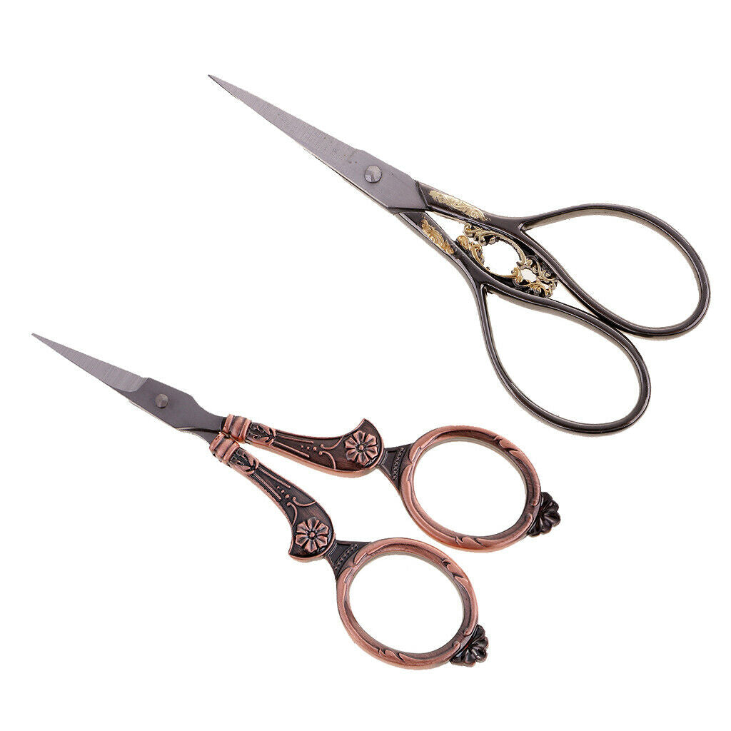 2 Pieces Stainless Steel Sharp Tip Classic Stork Scissors Design Sewing