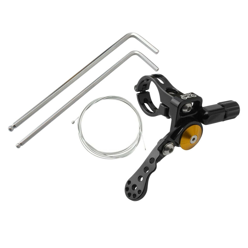 Dropper Remote Lever Aluminum Alloy Hollow-Design for 22.2mm Handlebar Black