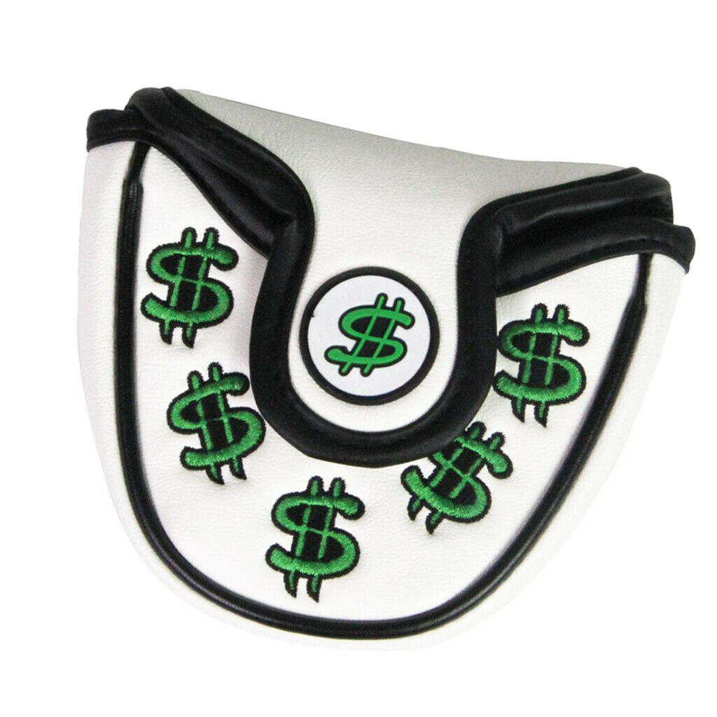 Golf Mallet Head Cover Center Putter Covers With  Closure & Hat Clip