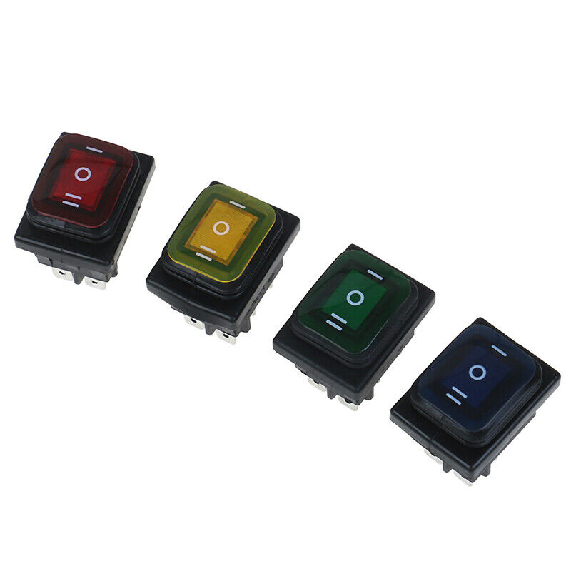 1PC 30A/250V 6Pin Waterproof  Auto Boat Toggle Rocker Switch with LED 12V 22N Tt