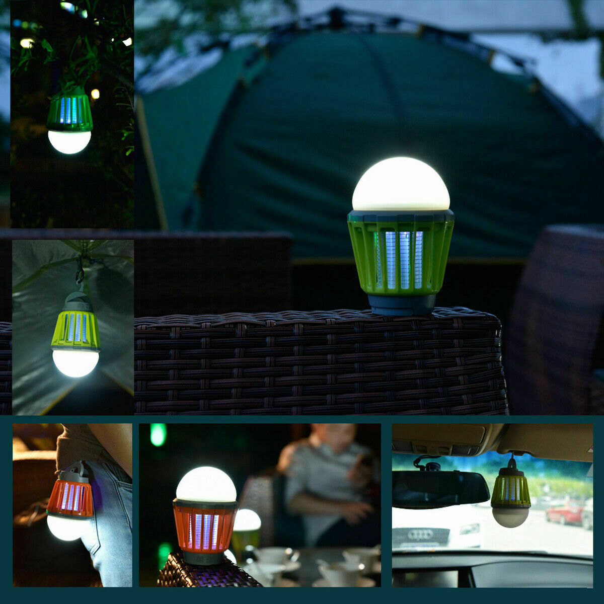 Bug Zapper Light Bulb Mosquito Insect Killer Lantern Outdoor Waterproof LED Lamp
