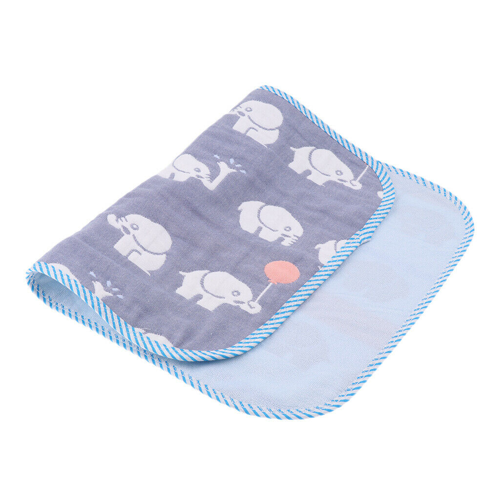 Baby Six-Layer Gauze Padding Mattress Changing Diaper Pad  Blue elephant