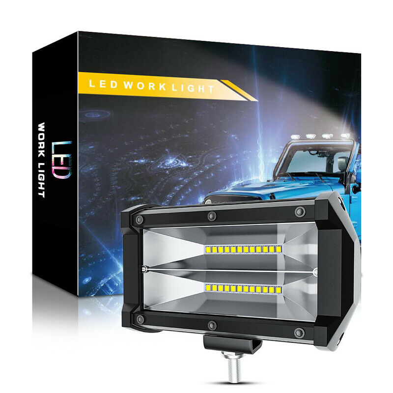 72W LED Work Light Spotlight Fog Lamp Flood Beam Lens ATV Truck OffRoad for Jeep