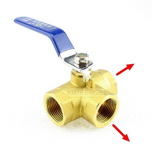 3/4" Brass 3 Way Ball Valve Full L-Port FemaleThread for Water, Oil, Gas New