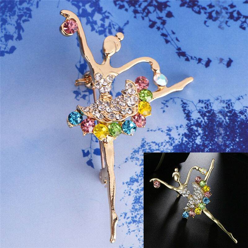 Dancing Ballet Girl Brooch Rhinestone Brooch Pin Jewelry Bouquet Accessor.l8