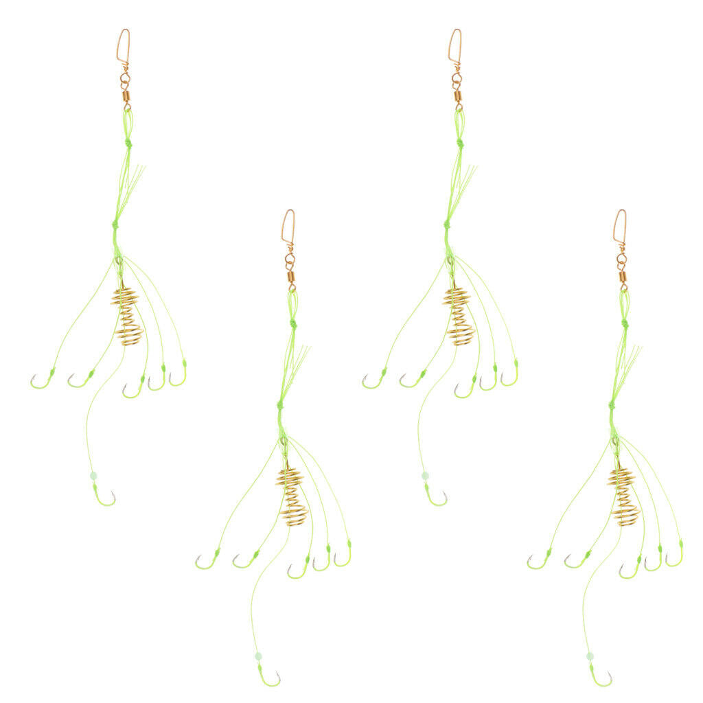 4pcs Fluorescent Light Fishing Hook Luminous Explosive Hooks A