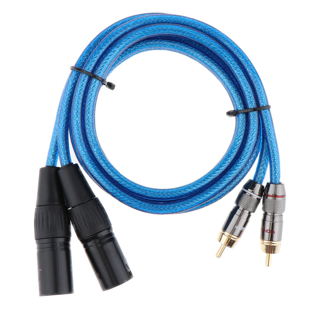 2 XLR Male to 2 RCA Male HIFI Audio Cable for Amplifier Mixer 150cm