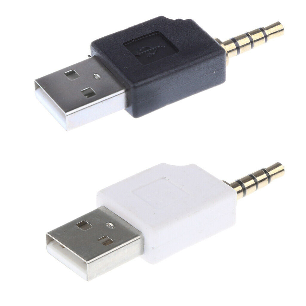 2x USB to 3.5mm Male Charger Converter Adapter Plug for iPod Shuffle 2nd