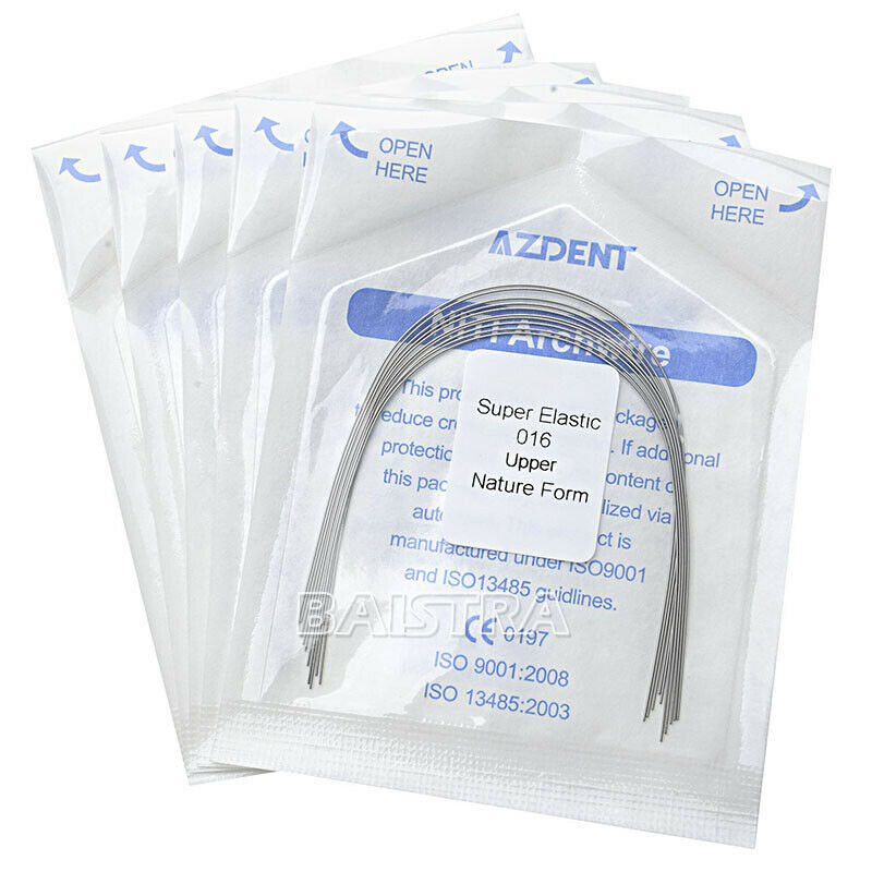 100X AZ Dental Orthodontic Super Elastic Round Nature Niti Arch Wire 016 Upper