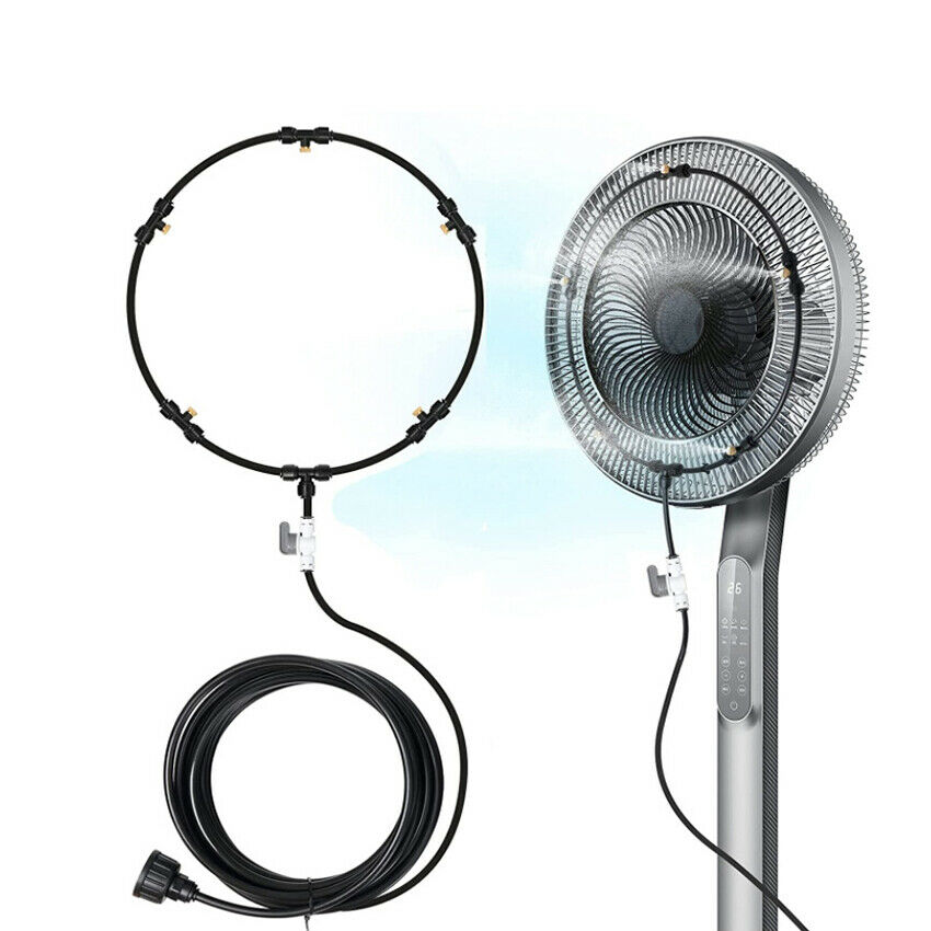 Outdoor Misting System Fan Cooler Water Cooling Mist Garden Kit 8metre Hose