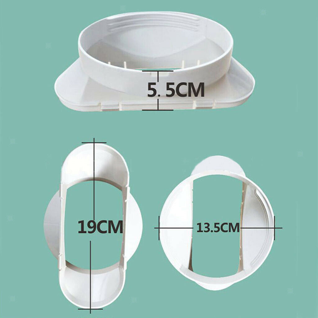 Exhaust Duct Connector for Air Conditioner Pipe Adapter Extension Flat Mouth