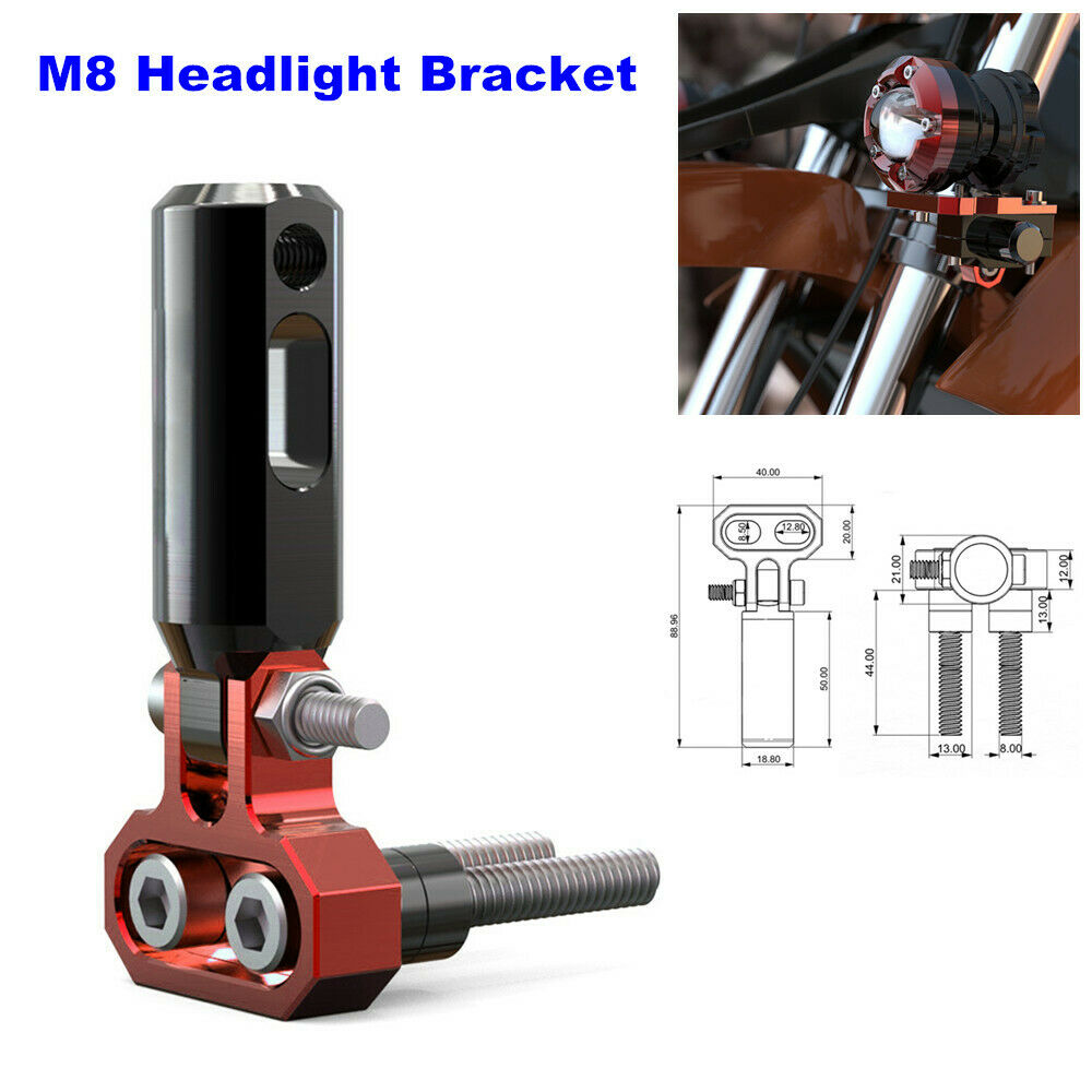 8MM Motorcycle Front Bumper Spotlight Support Aluminum Extension Rod Bracket 1PC