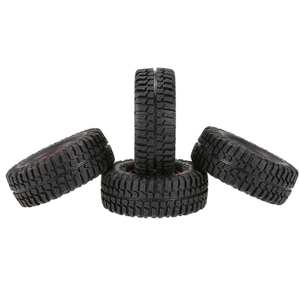 4 Pieces 1.9inch Wheels Tyres for RC 1:10 Climbing Crawler Parts Red
