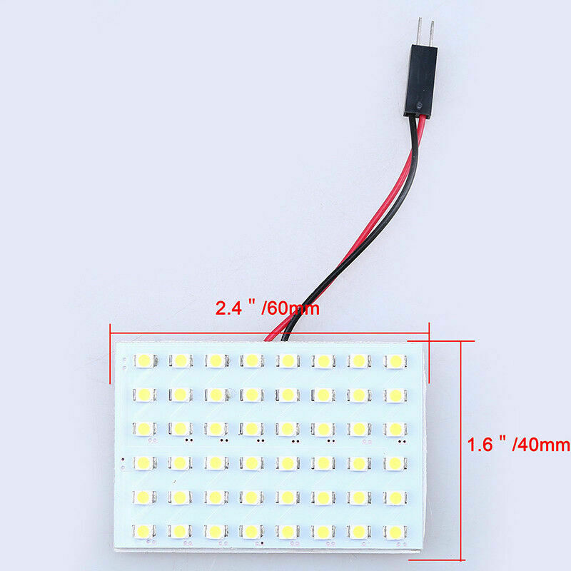 Car Interior T10 BA9S Lights Panel 48 LED Dome Bulbs Lamp Adapter 12V White Auto