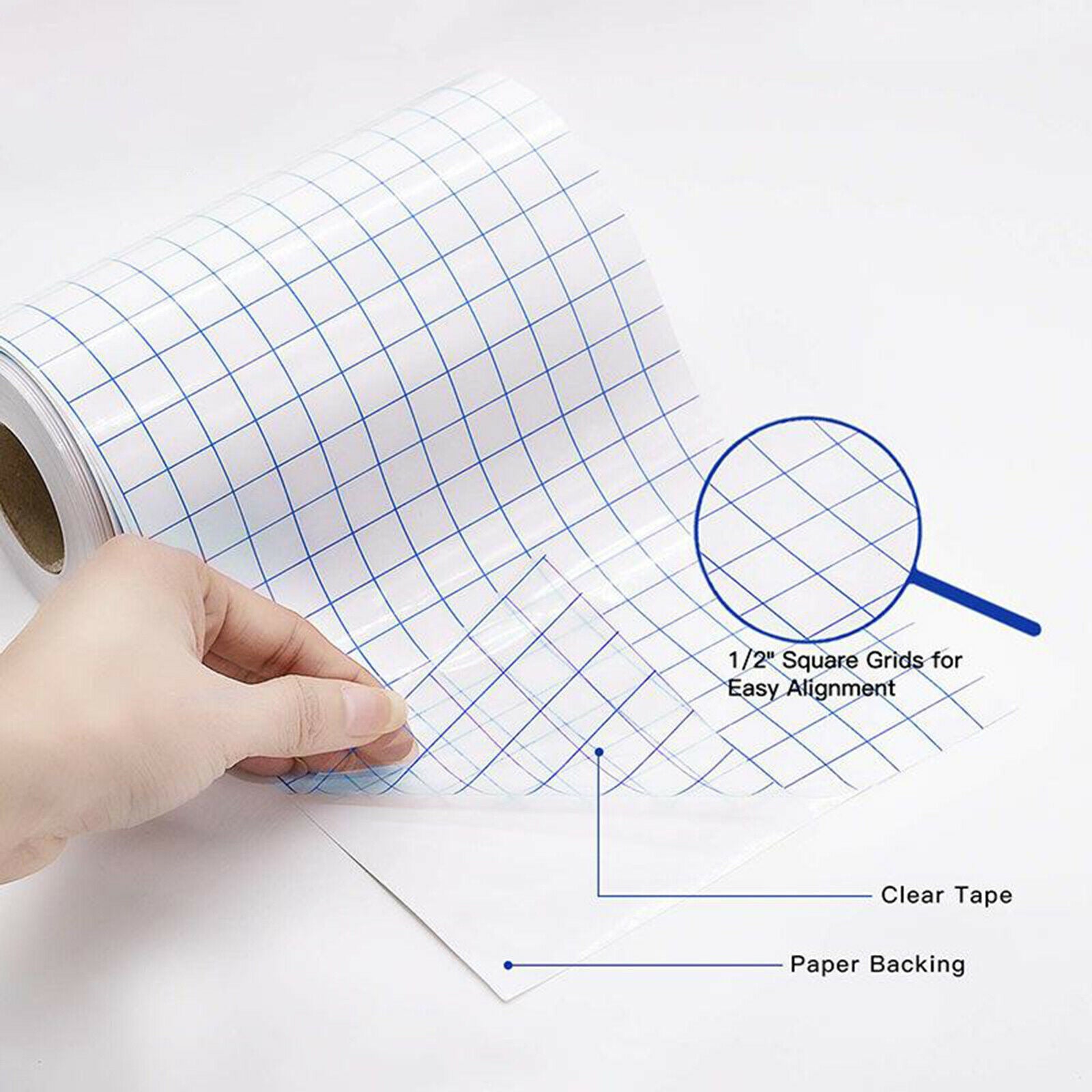 Clear Adhesive Vinyl Transfer Paper Tape Roll for Decals Signs Windows Stickers