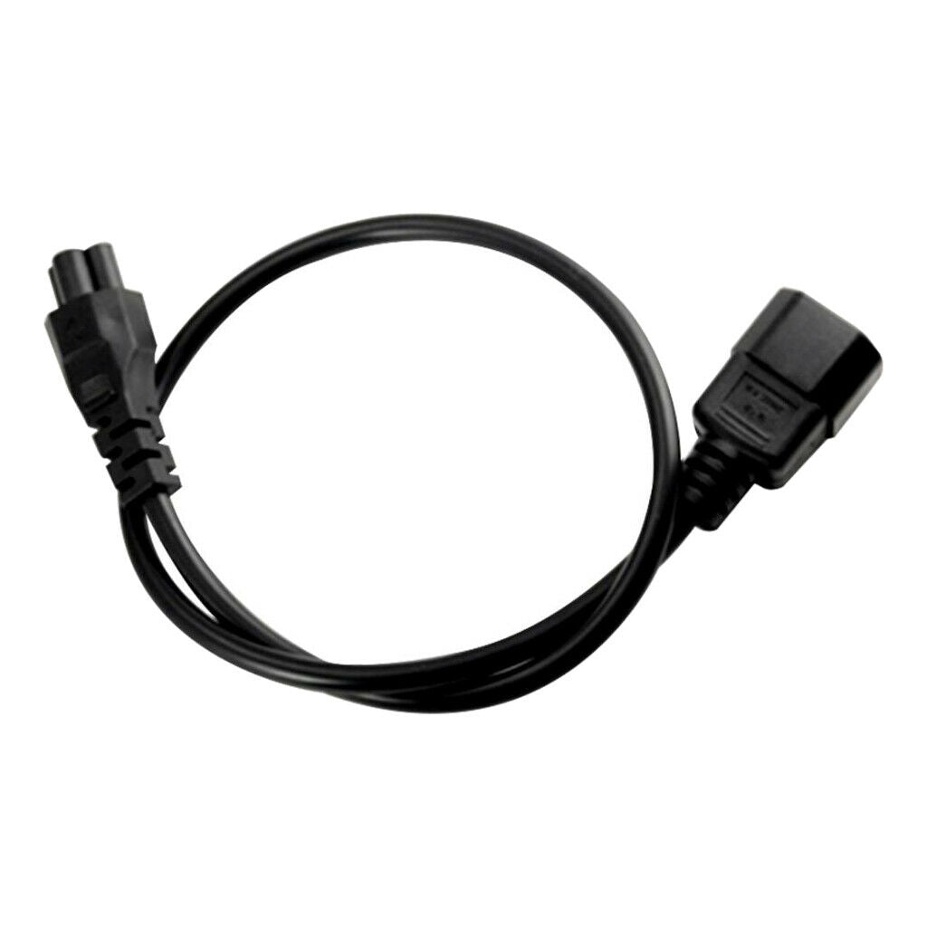 Black C14 Male to C5 Female C14-C5-Cable Power Cord 60cm 3 Prong 0.75 Square
