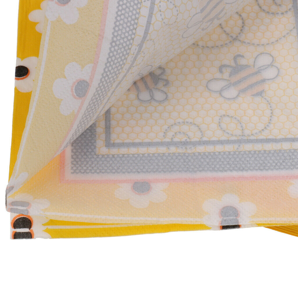 20pcs Paper Disposable Bees Napkins Party Christening Tableware Decoration
