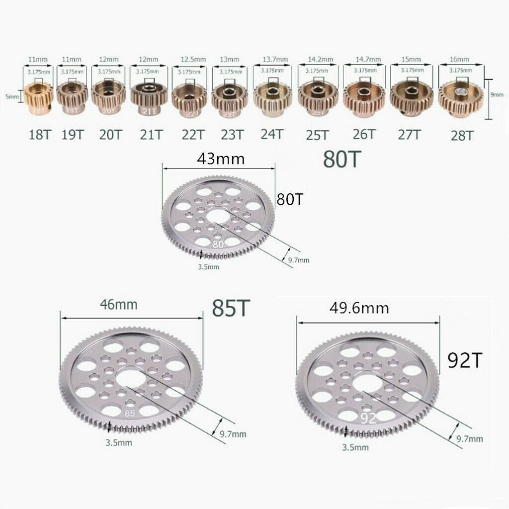 RC 48P Motor Gears 24 T Teeth Kit Sakura D3 XI Zero S 1:10 RC Drift Cars