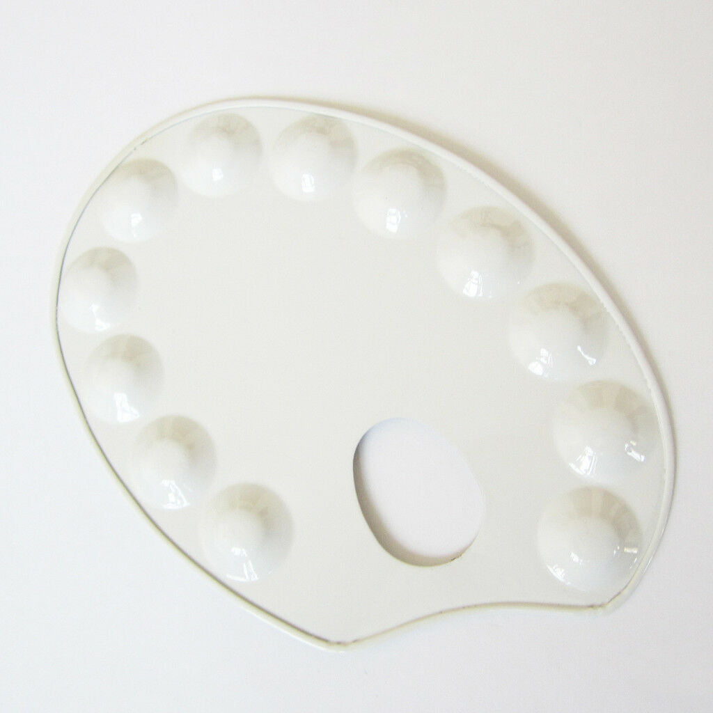 Oval Shape Metal Artist Paint Palette for Oil Acrylic Painting Make Up Mixed