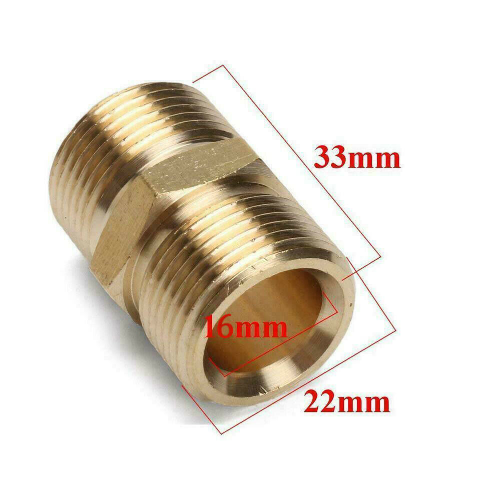M22/16mm  Male Adapter Pressure Washer Brass Hose Lance Fitting Connector