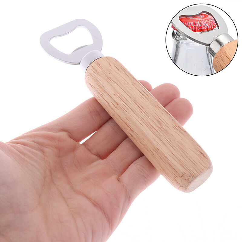 1 Pc Bottle Opener Rubber Wood Handheld Wine Beer Soda Glass Cap Bottle O.l8