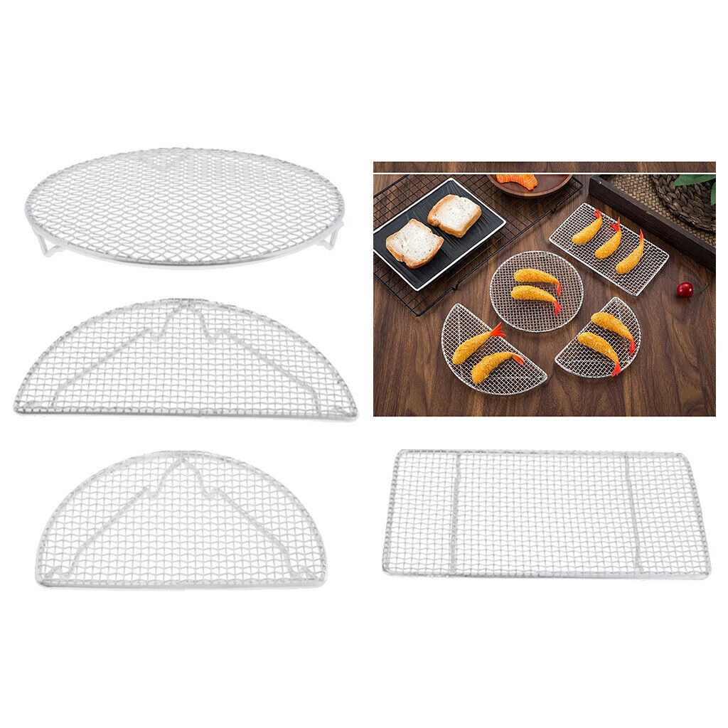 Set of 4 Stainless Steel Holes BBQ Grill Net Rack Outdoor Heat Resistance
