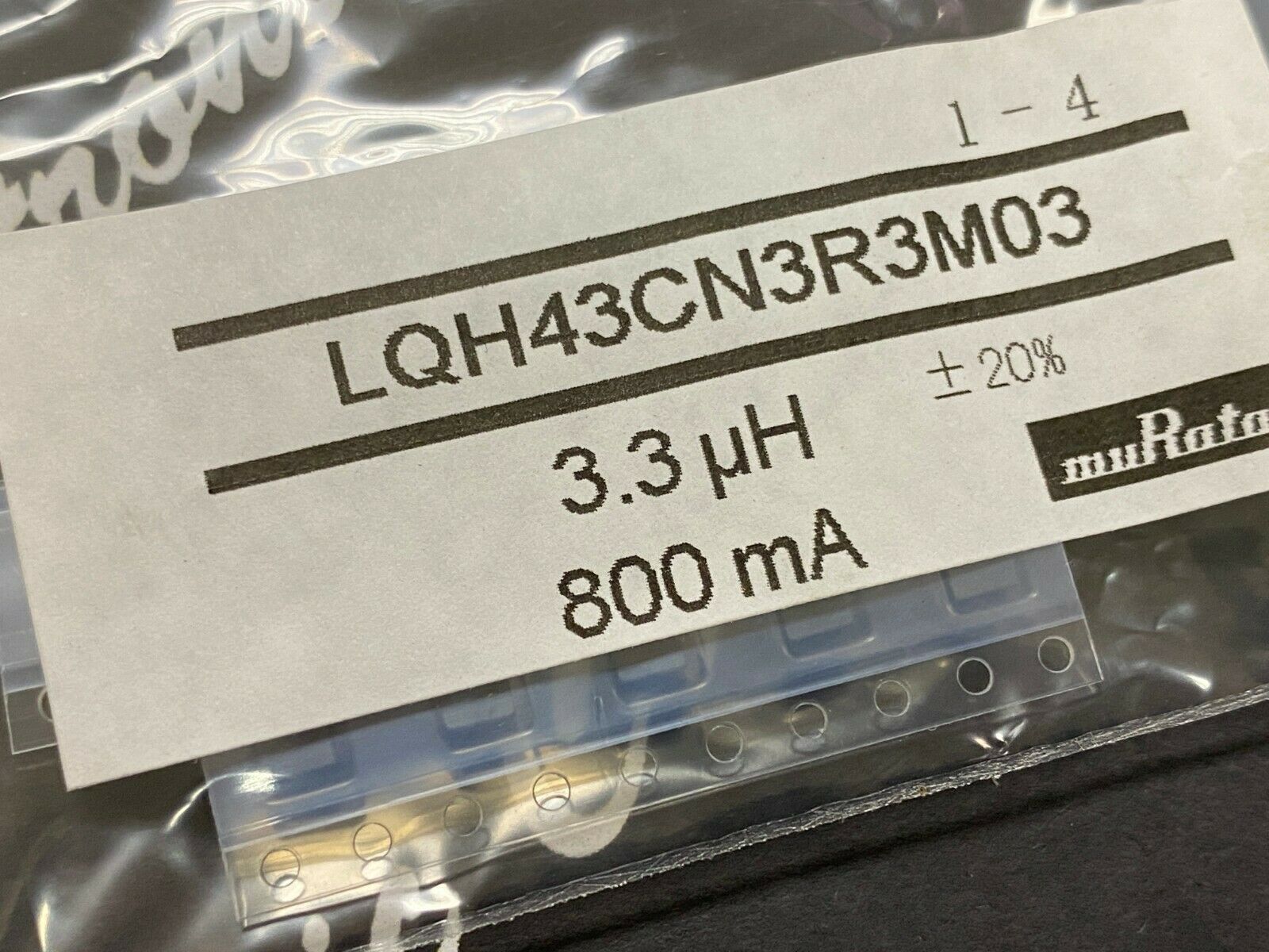 10pcs - muRata LQH43CN3R3M03 3.3uH 800mA 20% SMD Inductor