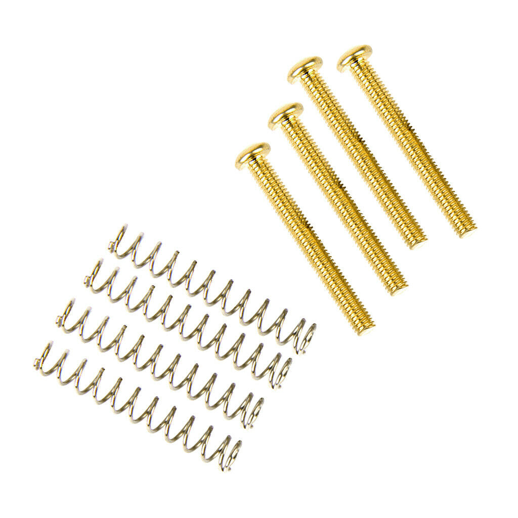 4x Quality Guitar Humbucker Pickup Surround Mounting Golden Screws & Springs 3mm
