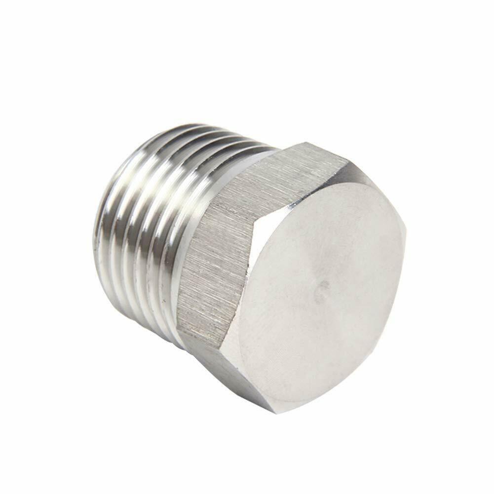 4Pc 3/8" NPT Male Stainless Steel Outer Hex Thread Plug Socket Pipe Plug
