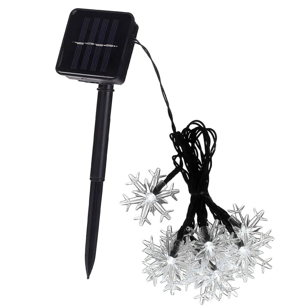 Solar Powered String Lights,Snowflake Seasonal Decorative Fairy Lights White