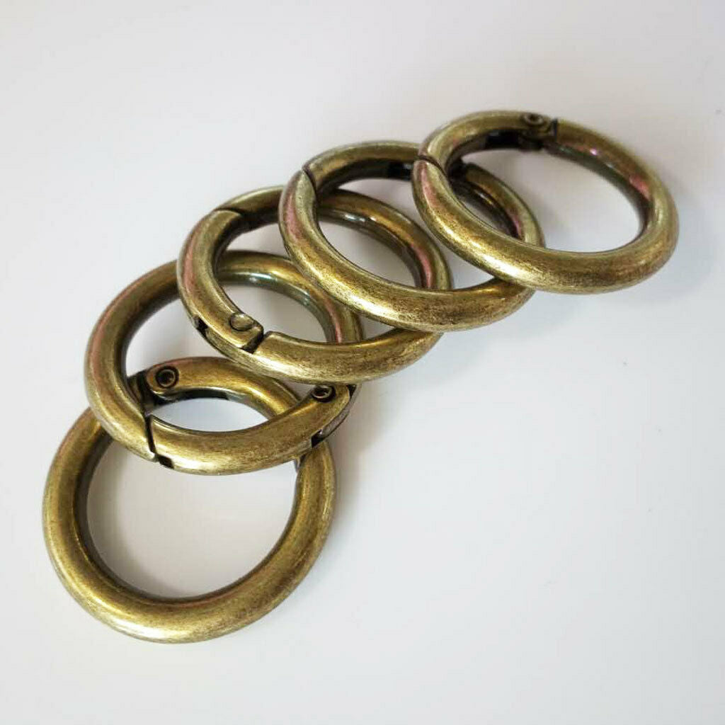 10Pcs Alloy Round Push Gate Snap Open Hooks Spring  Carabiner Camping