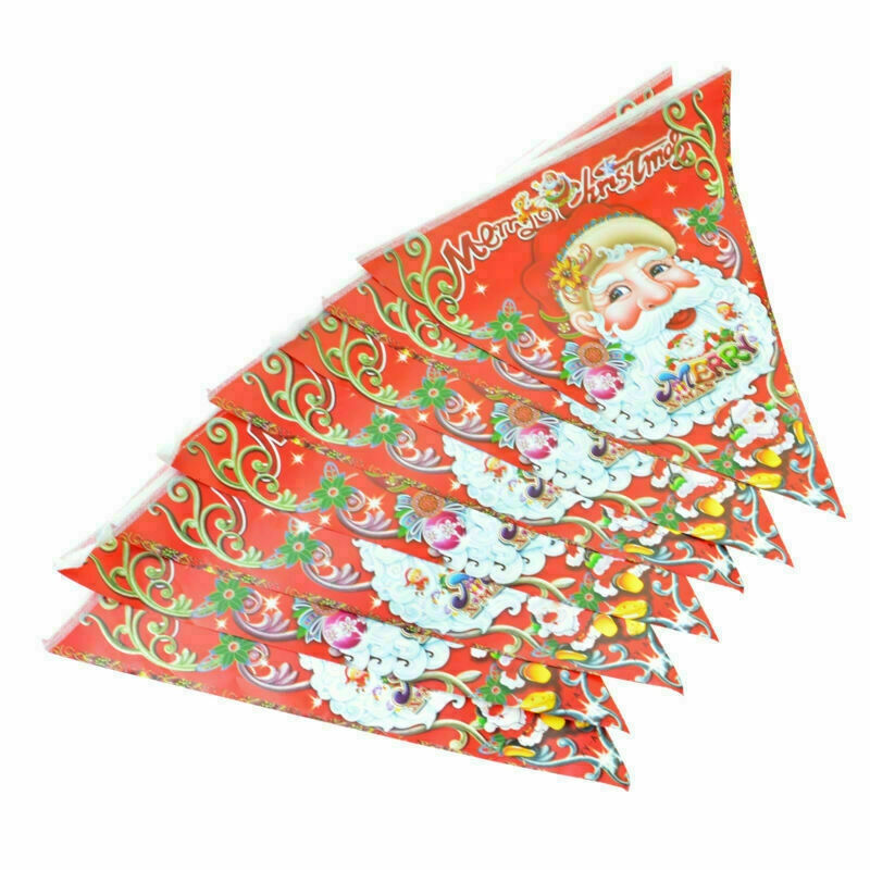 Decoration Party Triangle flag Christmas Octahedral flag Santa Claus The New