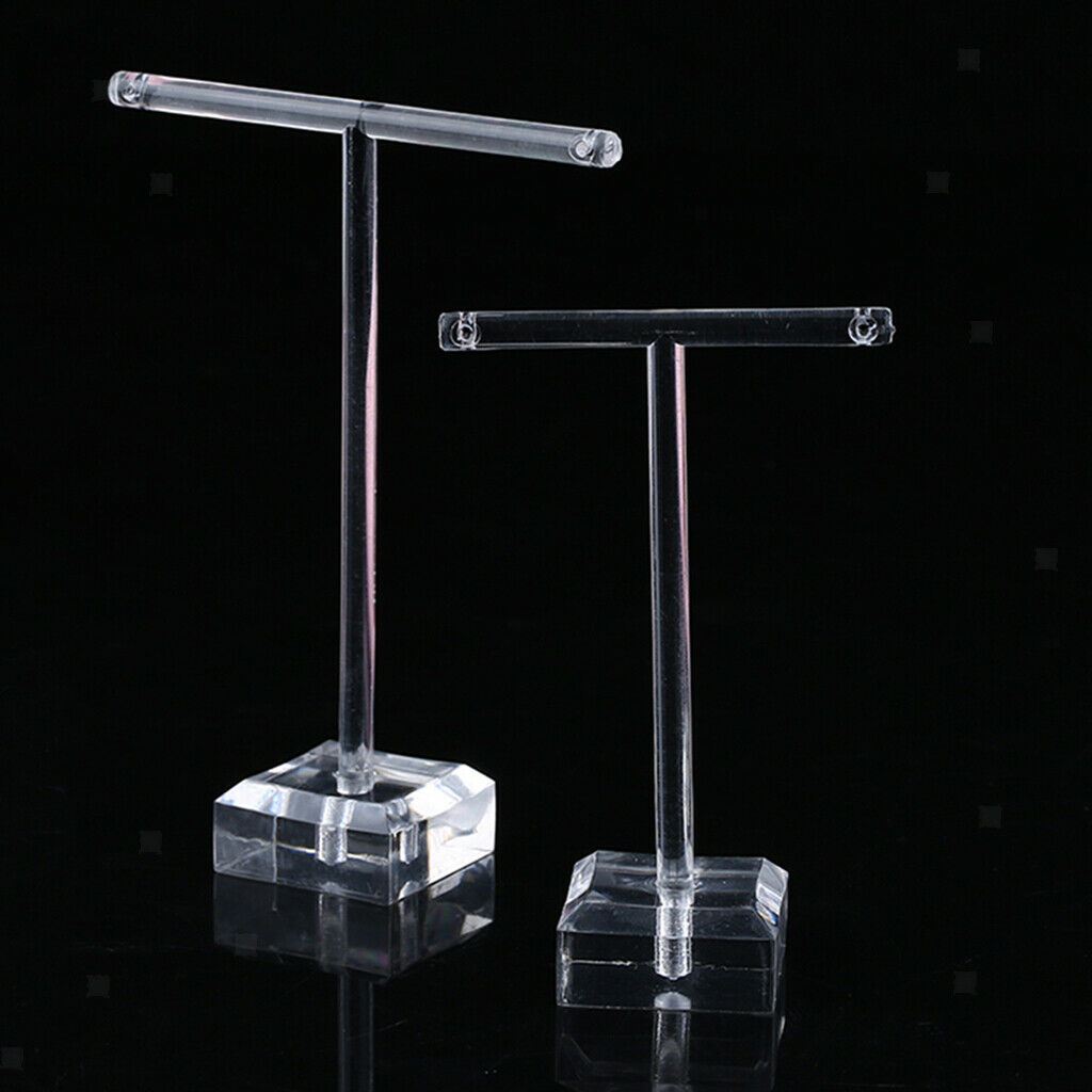 6Pcs Acrylic Earring Necklace Jewelry Display Rack T Bar Stand Holder Organizer