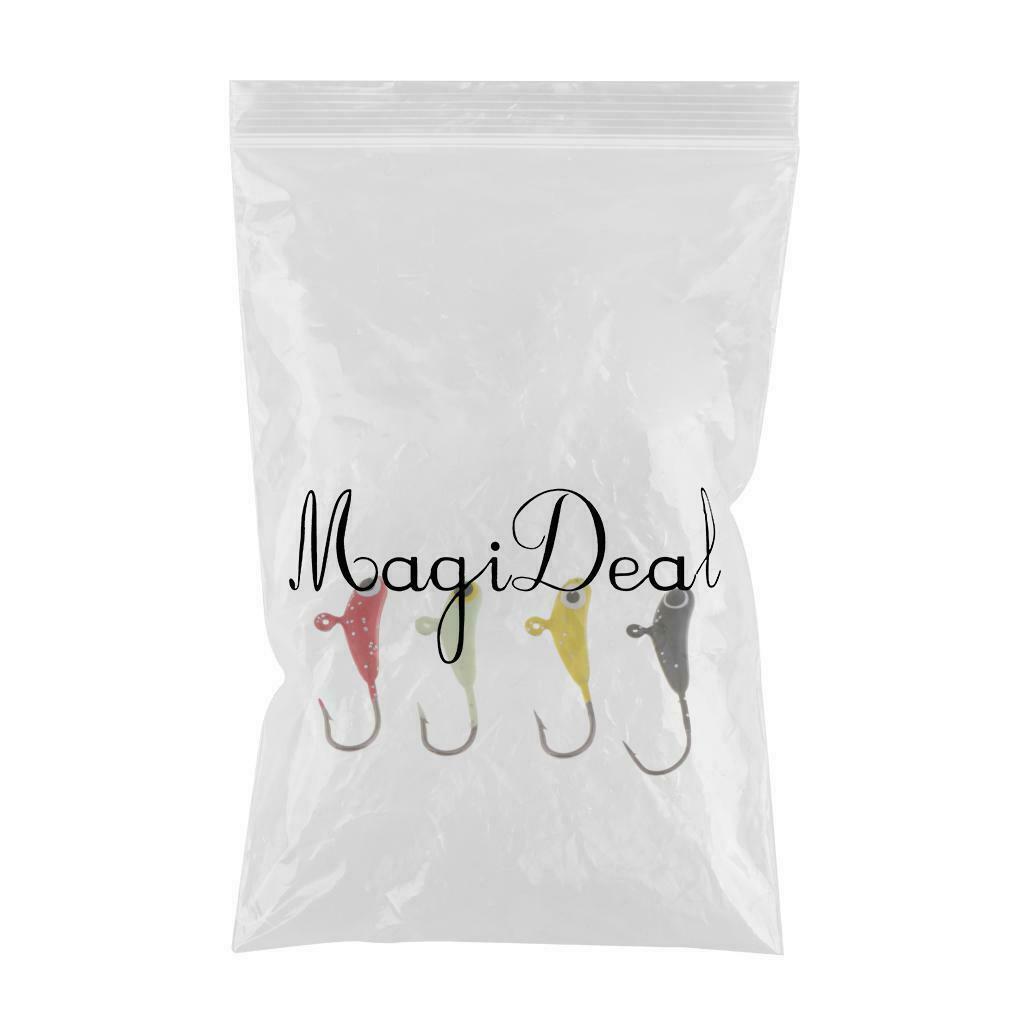 4 Pieces Winter Ice Fishing Hook Lure Lead Jig Head Hooks Baits Crank Hooks