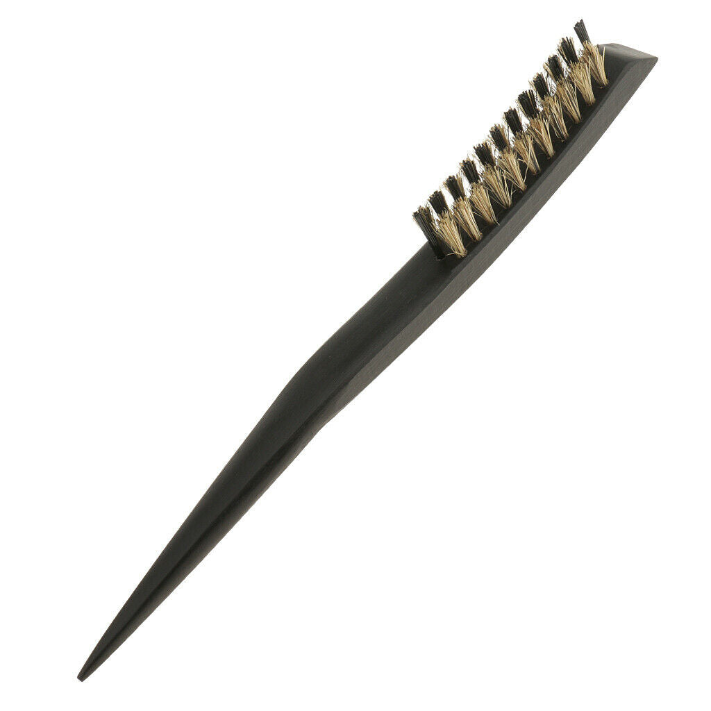 Nylon Bristle Hair Brush Natural Wood Handle Hairbrush Comb 25cm