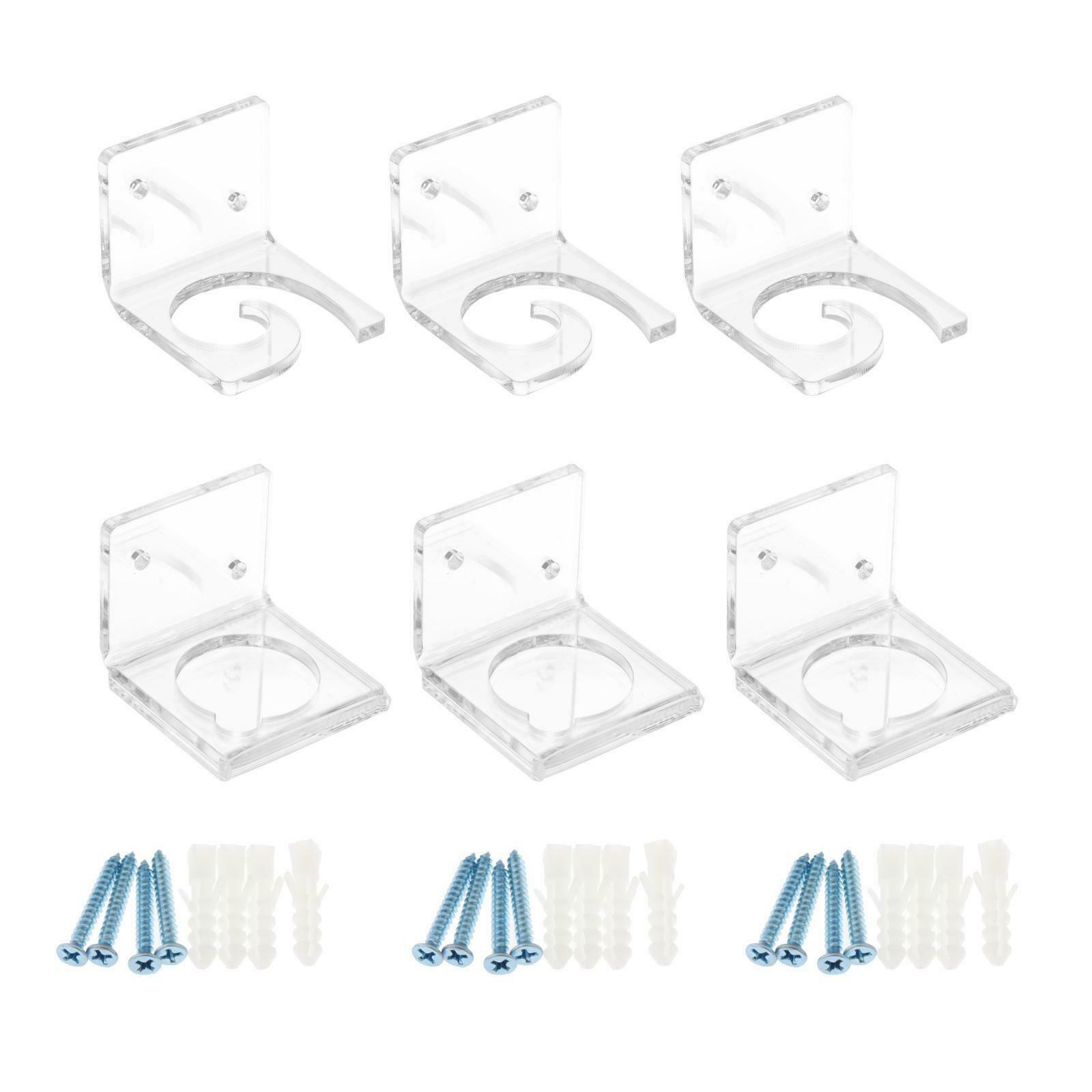 Clear Acrylic Fishing Rod Holder 3-Rod Pole Rack Vertical Wall Mounted