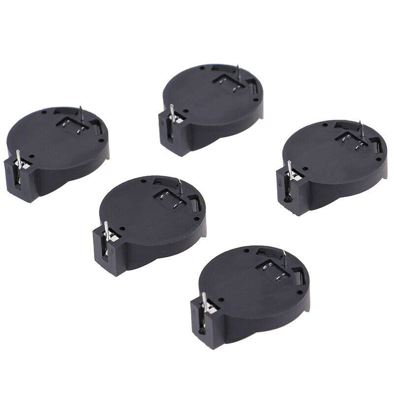 5PCS Black CR2025 CR2032 3V Button Coin Cell Battery Socket Holder C WF