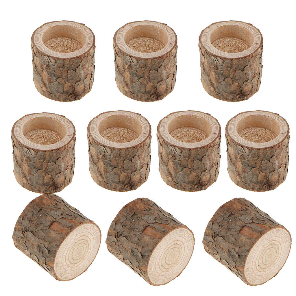 30Pcs 30PC Wooden Candle Holder Tea Light Candlestick for Church Bar Decor