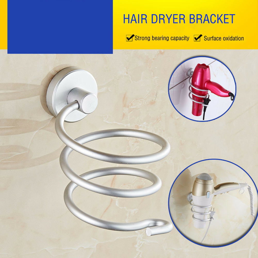 Hairdryer Aluminum Bathroom Shelf Wall Mounted Dryer Rack Holder Storage New