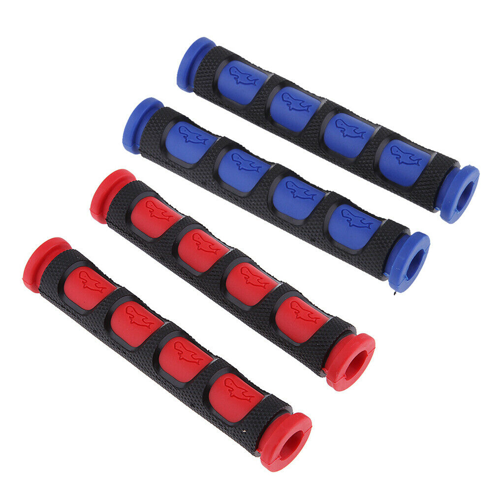 2 Pair Motorcycle Brake / Clutch Lever Sleeves Nonslip Hand Grips Blue+Red