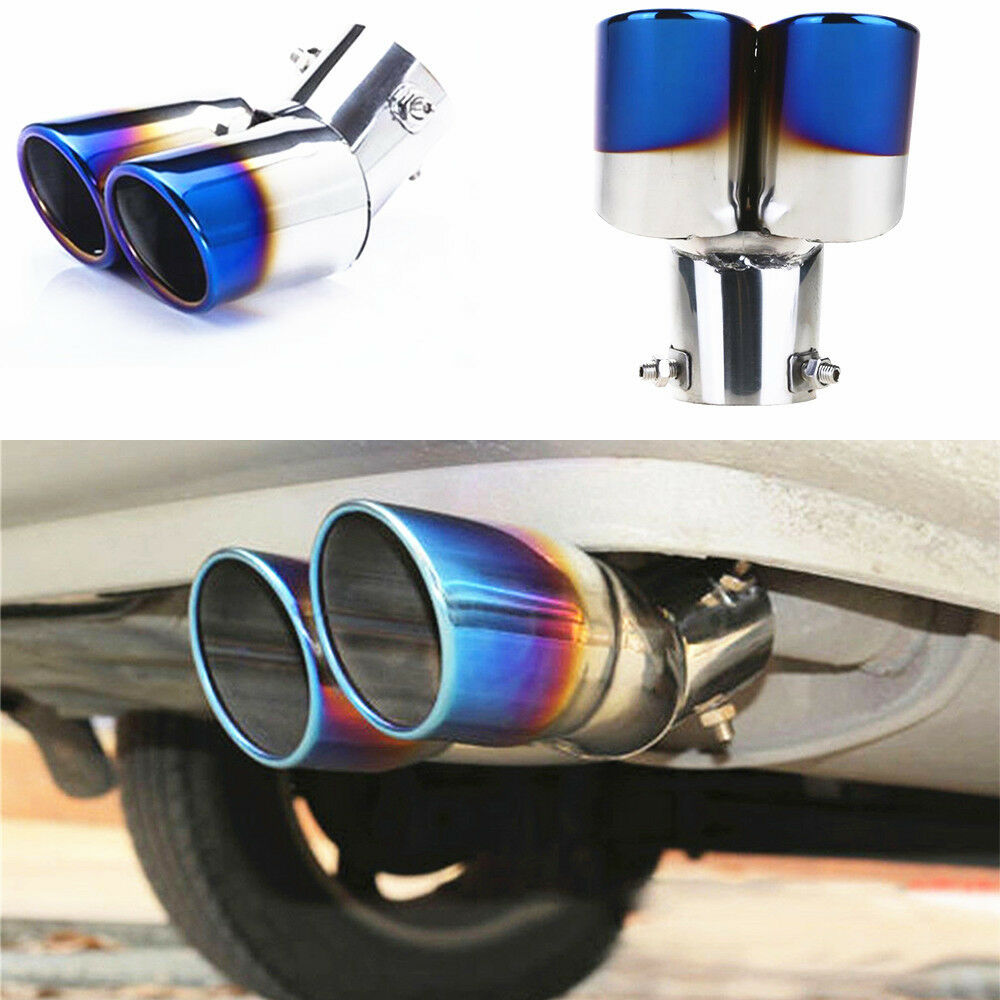6.3cm Inner diameter Stainless Steel Dual Exhaust Pipes Muffler Tip Throat Liner