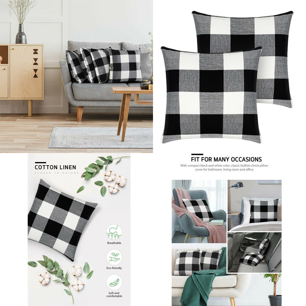 2x Square Sofa Bed Backrest Cushion Covers Replacement Home Decoration