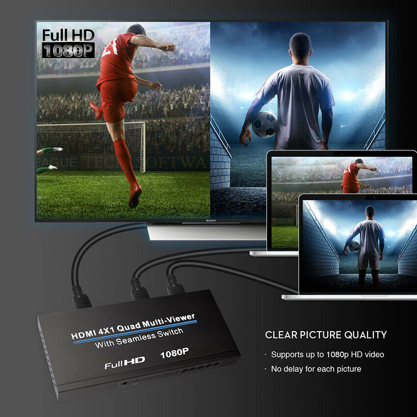 HDMI splitter 4 in 1 out HD  4-channel signal display 4-port split-screen