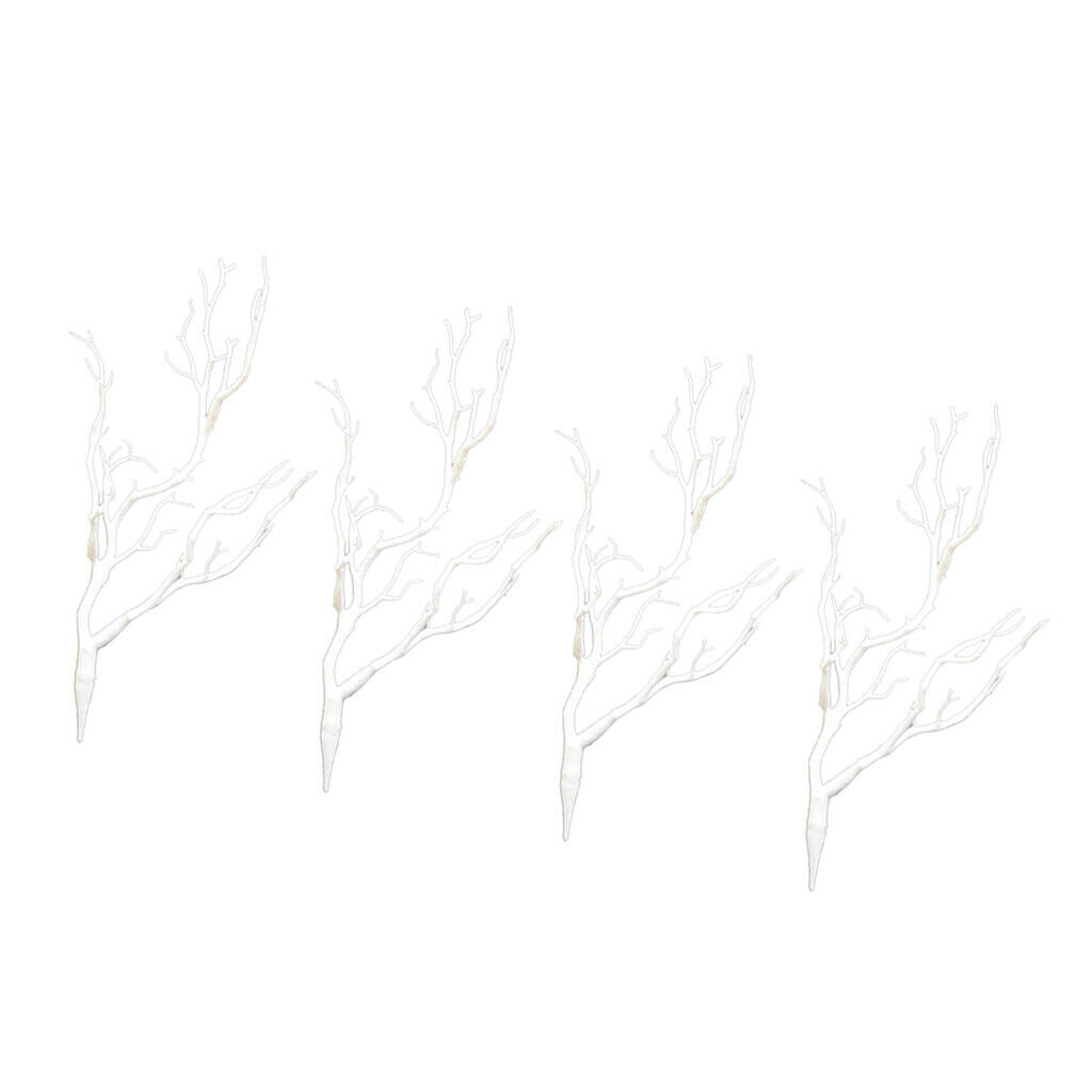 4x Artificial Simulation Branch Branch for Flower Arrangement White